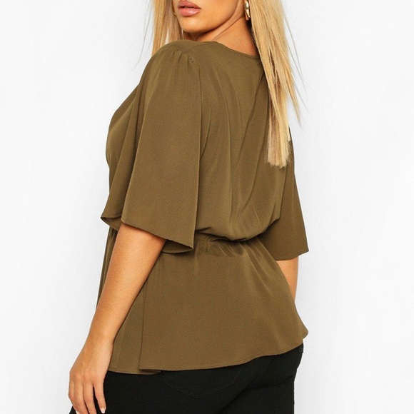 NAVY BLUE PEPLUM BLOUSE - Picture 5 of 6